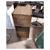 Rolling wood storage cabinet