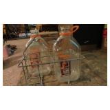 Dairy jugs and crate