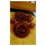 Colored glass dish set