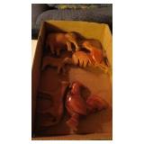 Hand carved wood animals