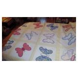 Butterfly quilt hand-stitched