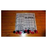 Tic tac toe and checkers floor game