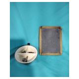 Animal dish and chalkboard