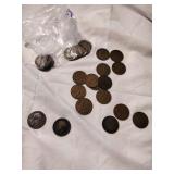 Lot of British one cent pennies
