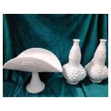 Pair of milk glass vases