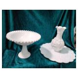 Milk glass platter