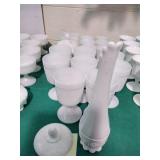 Milk glass goblets, cups and more