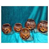 Pumpkin glass candle jars