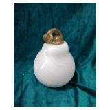 White art glass pumpkin