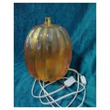 Orange glass pumpkin light