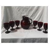 Dark red dish lot