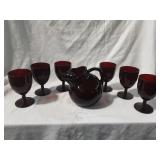 Dark red dish lot