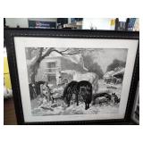 'The straw yard' framed print