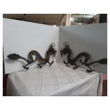 Tin metal wall dragons Tin metal wall dragons