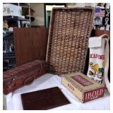 Wine holders wicker tray
