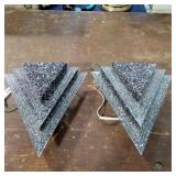 2 MCM triangular vanity or bedroom lights