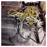 Anchors or grappling hooks with rope