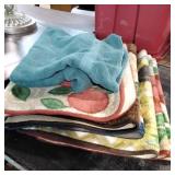 Stack of kitchen floor mats