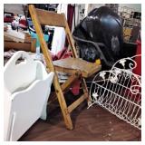 Wood chair and magazine racks