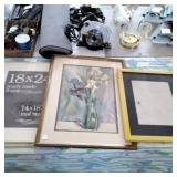 Signed watercolor and 2 new frames