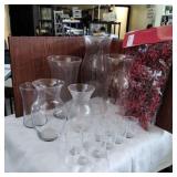 Glass vases hurricane globes