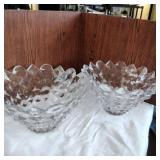 2 crystal punch bowls or display bowls