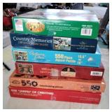 6 large used puzzles