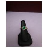 Gold and emerald mom ring