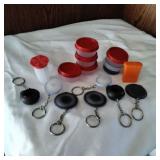 Mini tupperware key chains and containers