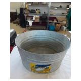 Large galvanized steel tub