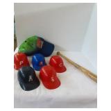 Vintage ice cream stadium helmets and bat