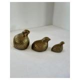 Brass quail pheasant figures mcm
