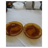 2 Amber glass koi plates KIG Indonesia