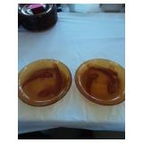 2 Amber glass koi plates KIG Indonesia