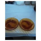 2 Amber glass koi plates KIG Indonesia