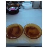 2 Amber glass koi plates KIG Indonesia