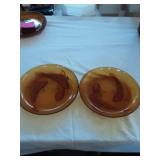 2 Amber glass koi plates KIG Indonesia