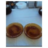 2 Amber glass koi plates KIG Indonesia