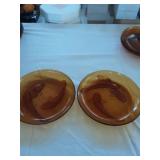 2 Amber glass koi plates KIG Indonesia