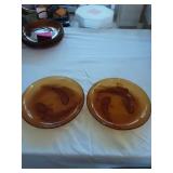 2 Amber glass koi plates KIG Indonesia