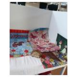 Rock geode and small garden flags