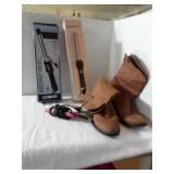 7 1/2 cowgirl boots hand hair curlers