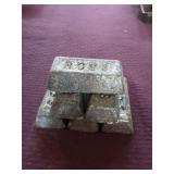 6 pounds of lead in one pound bars