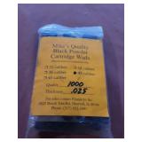 45 caliber .025 black powder cartridge wads