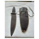 Old knife with leather sheath