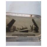 Glass bascule bridge paperweight ashtray