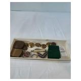 Brass military buttons and buckles