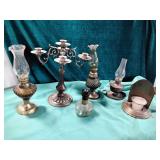 Oil lamps and candle holders