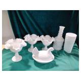 Hobnail milk glass lot