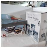 Acrylic canister set and Rubbermaid containers